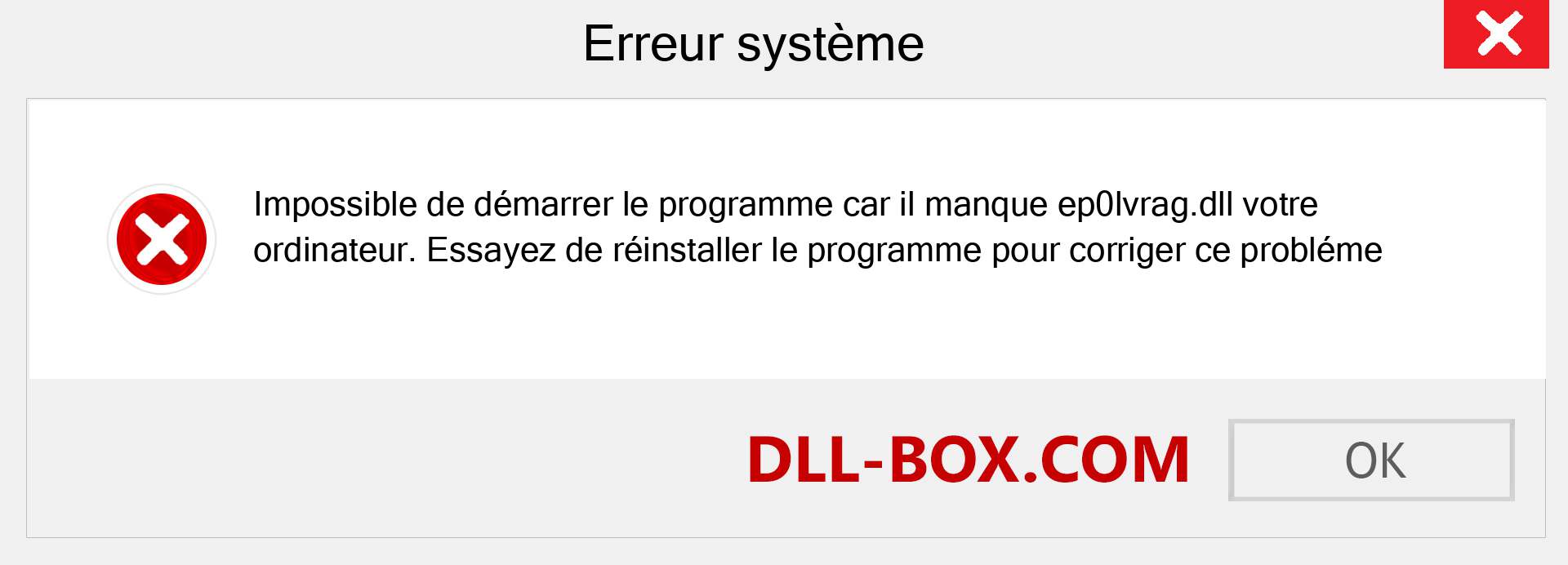 Le fichier ep0lvrag.dll est manquant ?. Télécharger pour Windows 7, 8, 10 - Correction de l'erreur manquante ep0lvrag dll sur Windows, photos, images